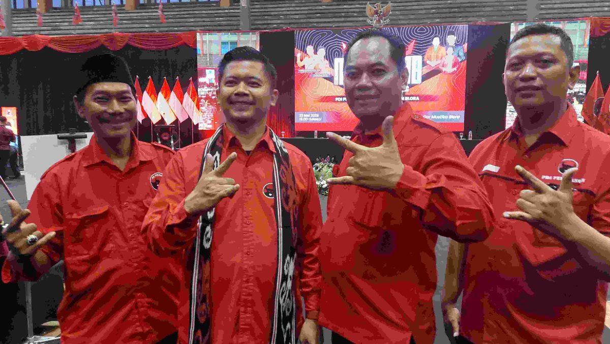 Ketua DPC PDI Perjuangan Kabupaten Blora, Andita Nugrahanto di Gor Mustika Blora.