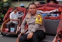 AKBP Wawan Andi Susanto hadir dalam penyerahan 100 becak dari Presiden Prabowo di Rumah Dinas Bupati Blora.
